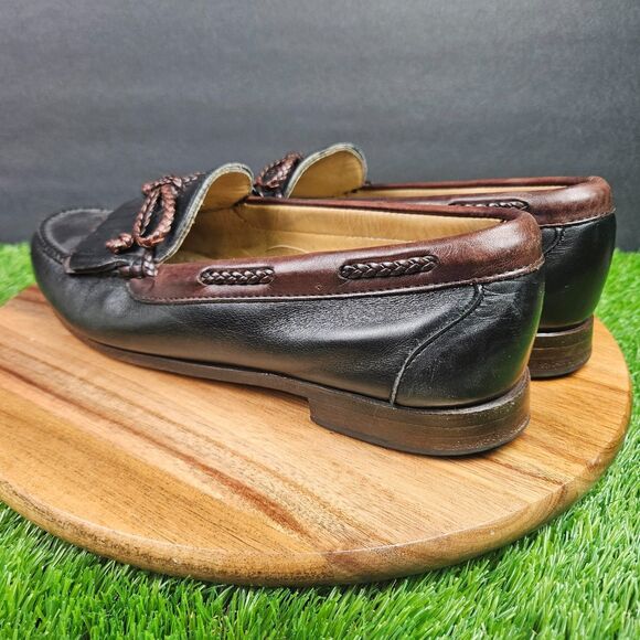 Allen Edmonds Woodstock Kiltie Loafers Shoes Mens 10 D Black Brown Slip On main image 7